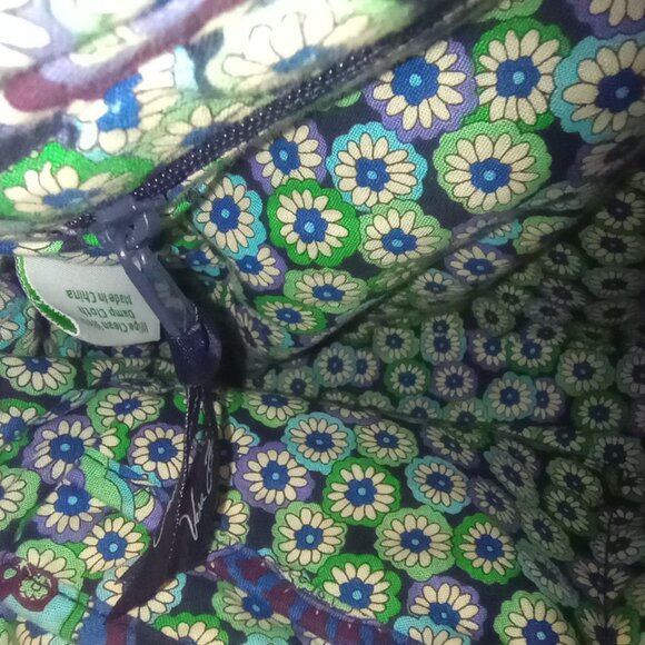 VERA BRADLEY BLUE RAPSODY ALICE PURSE, KISS LOCK, BLUE/GREEN PATTERN - Picture 8 of 16